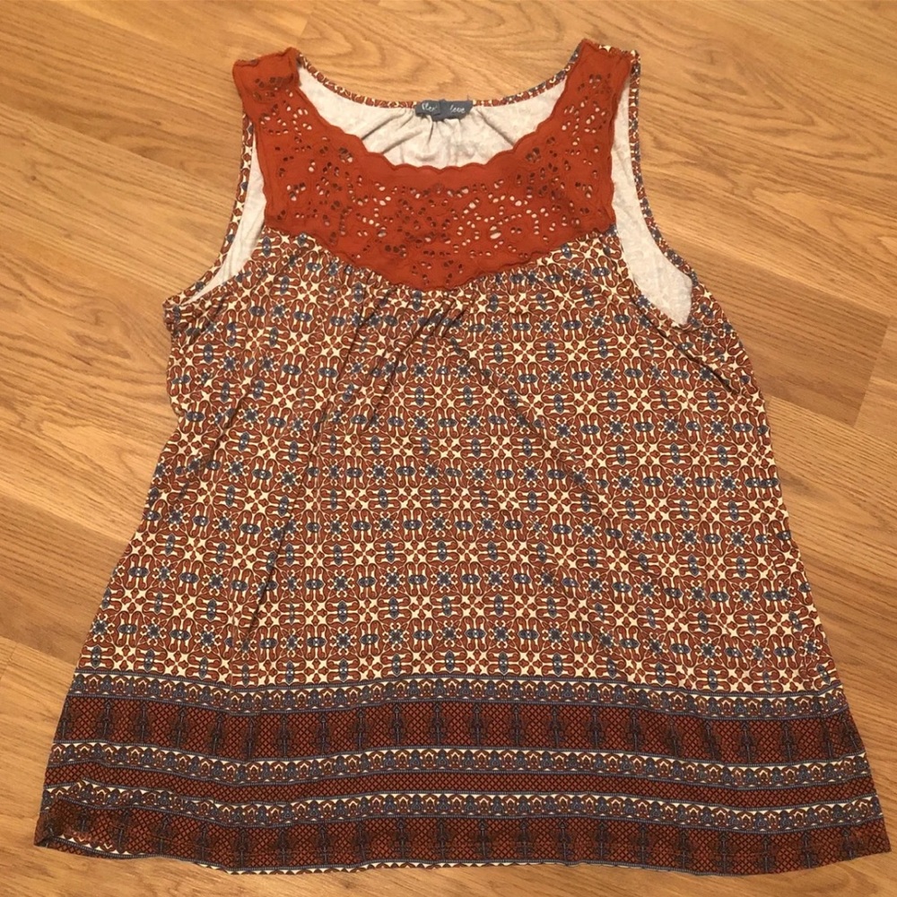 Lace Front Sleeveless Shirt